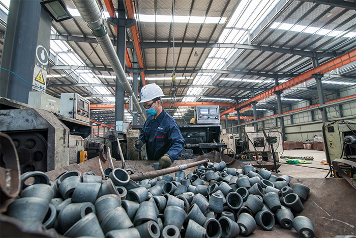 孟州网架配件-锥头加工车间